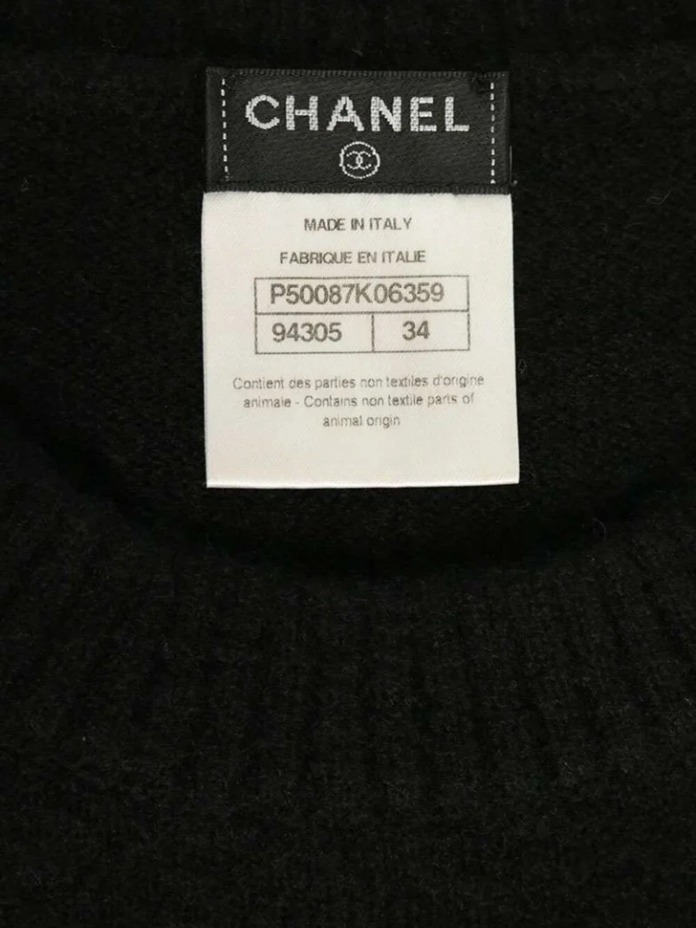 Chanel Side Pearl Button Cashmere Mixed Woolnit Dress 34